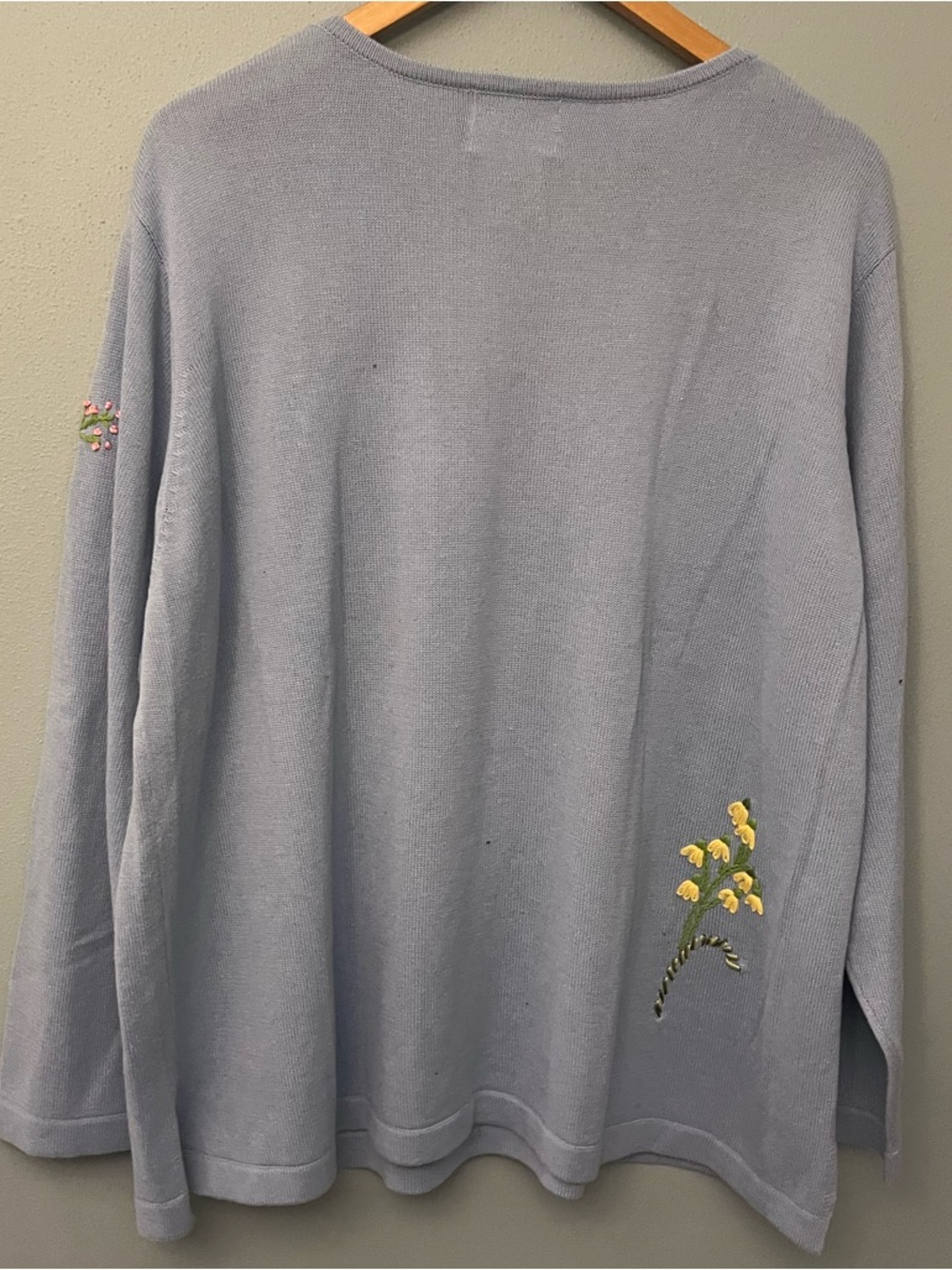 Quacker Factory Embroidered Floral Crewneck Sweater - Picture 2 of 3